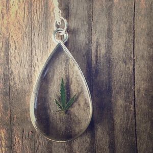 Real Cannabis Leaf Necklace